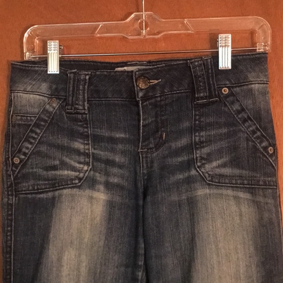 So soft distressed Junior jeans w/brass accents - Picture 2 of 5